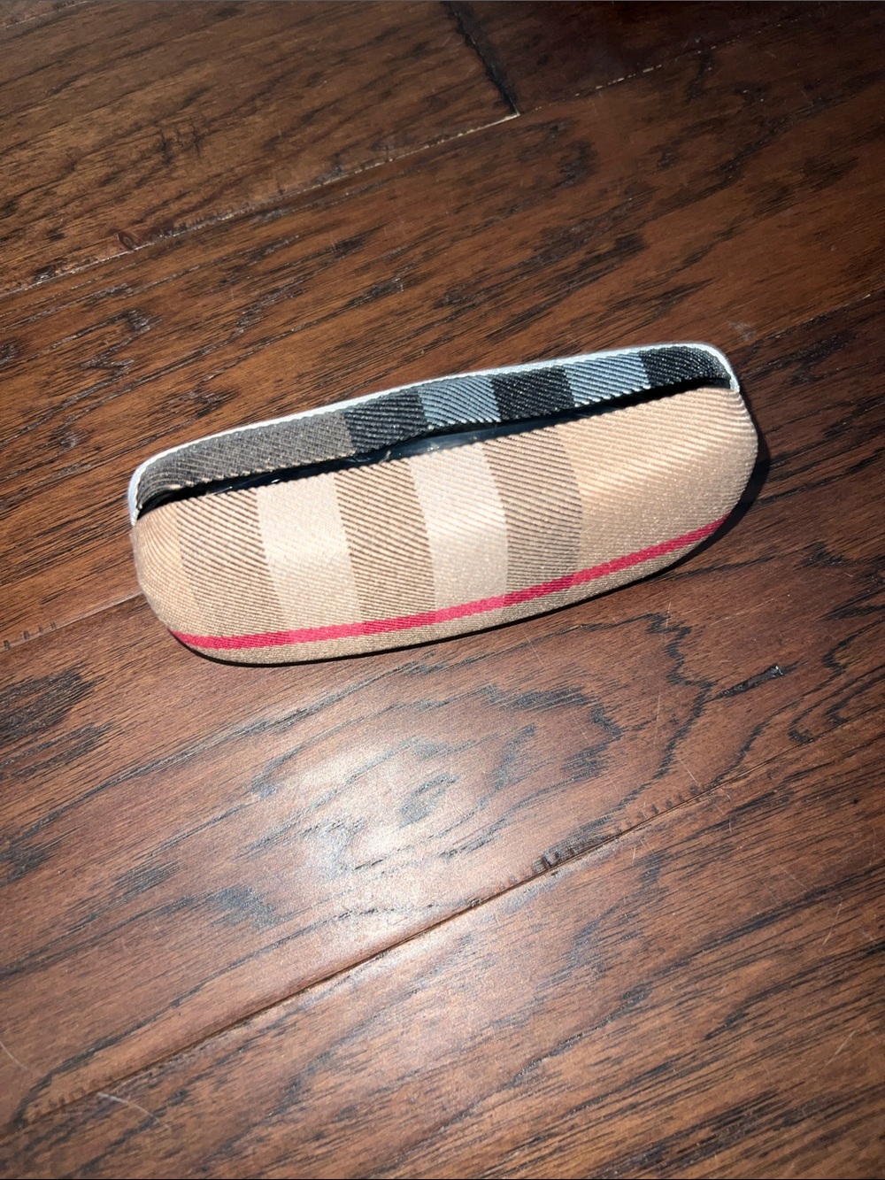 Burberry Leather Sunglasses Case with Gold Logo Accent